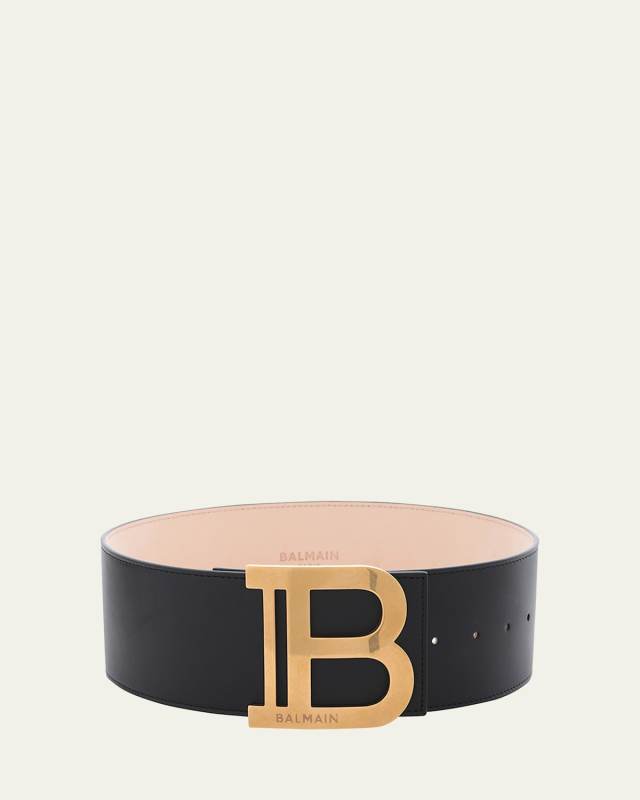 B Logo Calfskin Buckle Belt